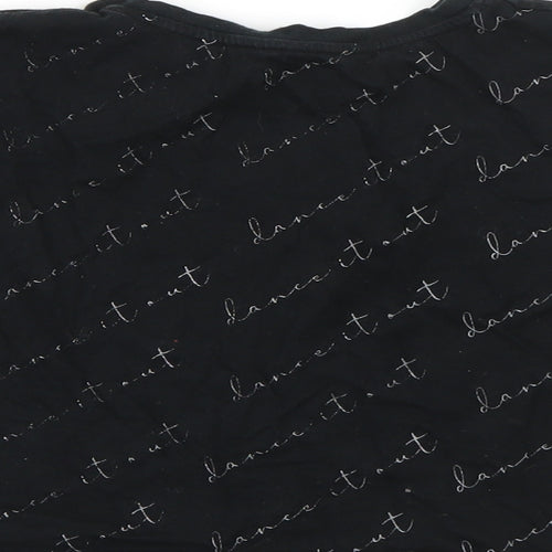 George Boys Black  Cotton Basic T-Shirt Size 9-10 Years Round Neck