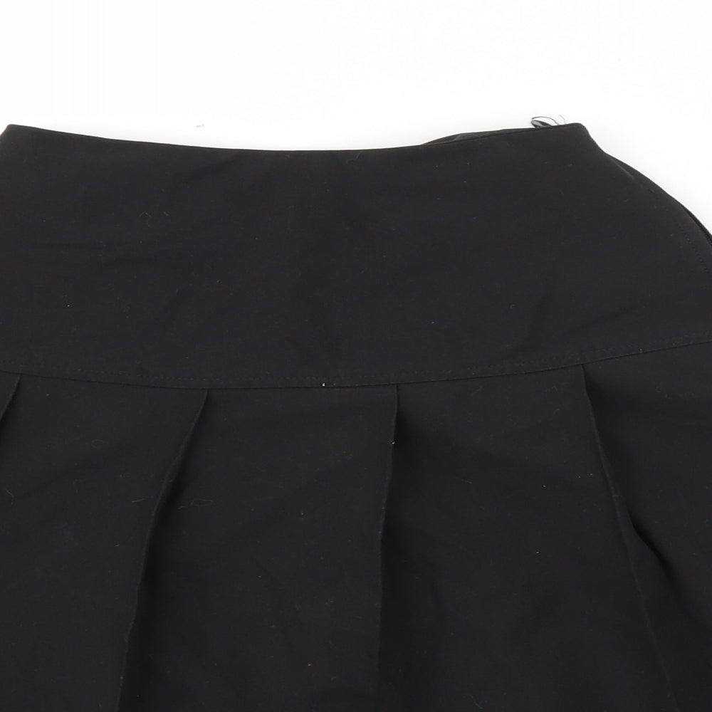 M&S Girls Black  Polyester Skater Skirt Size 11-12 Years  Regular