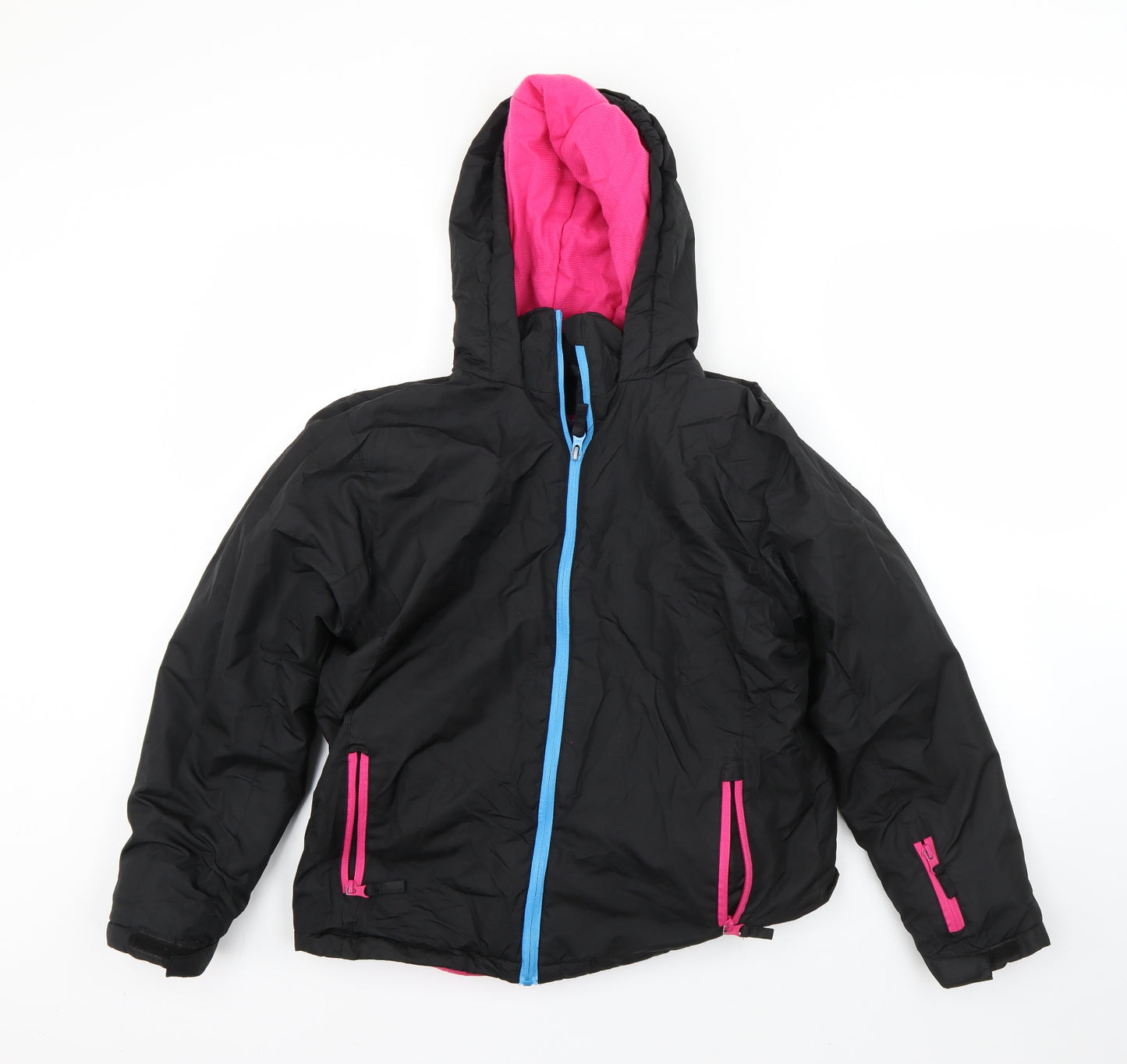 Crane Girls Black   Rain Coat Jacket Size 11-12 Years