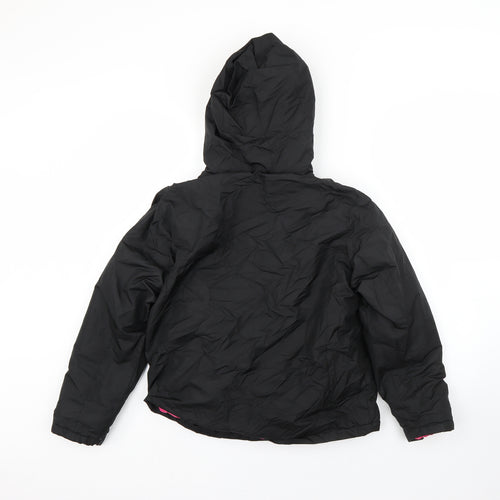 Crane Girls Black   Rain Coat Jacket Size 11-12 Years