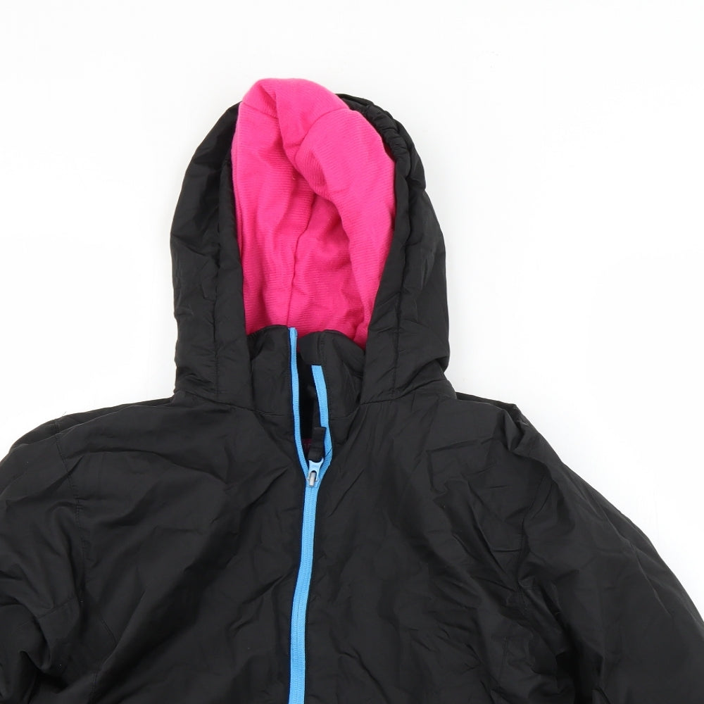 Crane Girls Black   Rain Coat Jacket Size 11-12 Years