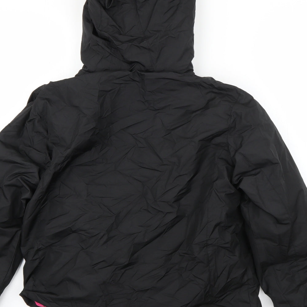 Crane Girls Black   Rain Coat Jacket Size 11-12 Years