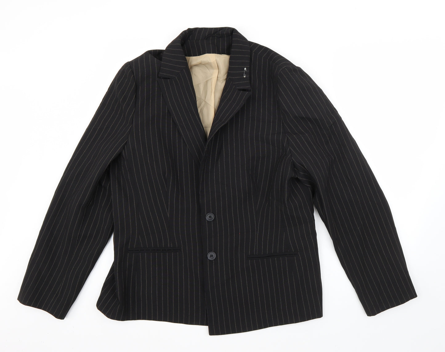 Dorothy Perkins Womens Black Striped  Jacket Blazer Size 18  Button