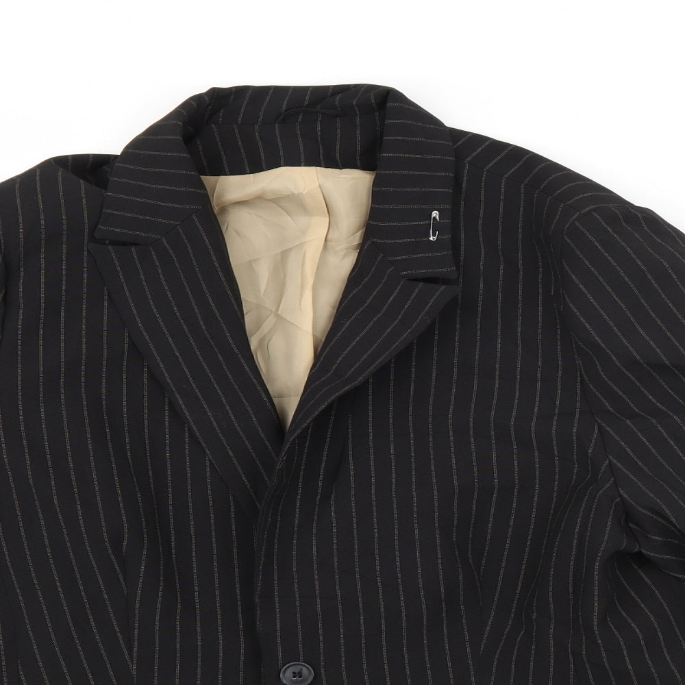 Dorothy Perkins Womens Black Striped  Jacket Blazer Size 18  Button