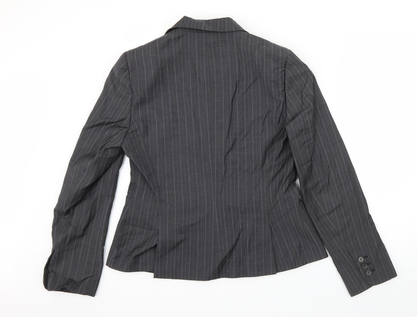 Austin Reed Womens Grey Striped  Jacket Blazer Size 12