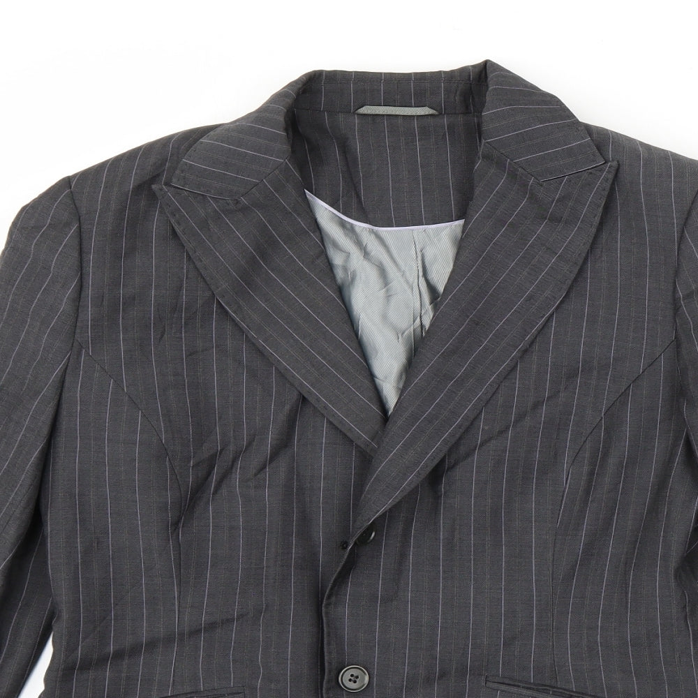 Austin Reed Womens Grey Striped  Jacket Blazer Size 12