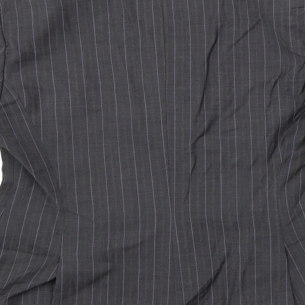 Austin Reed Womens Grey Striped  Jacket Blazer Size 12