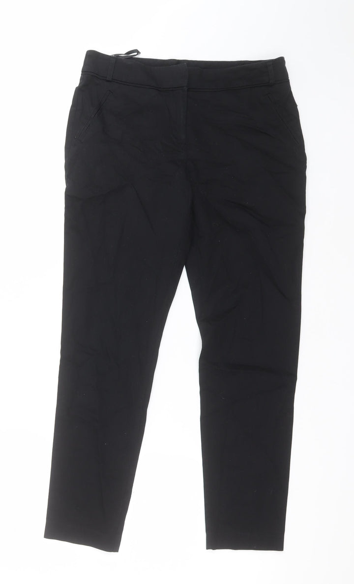 Dorothy Perkins Womens Black  Cotton Dress Pants Trousers Size 8 L25 in Regular