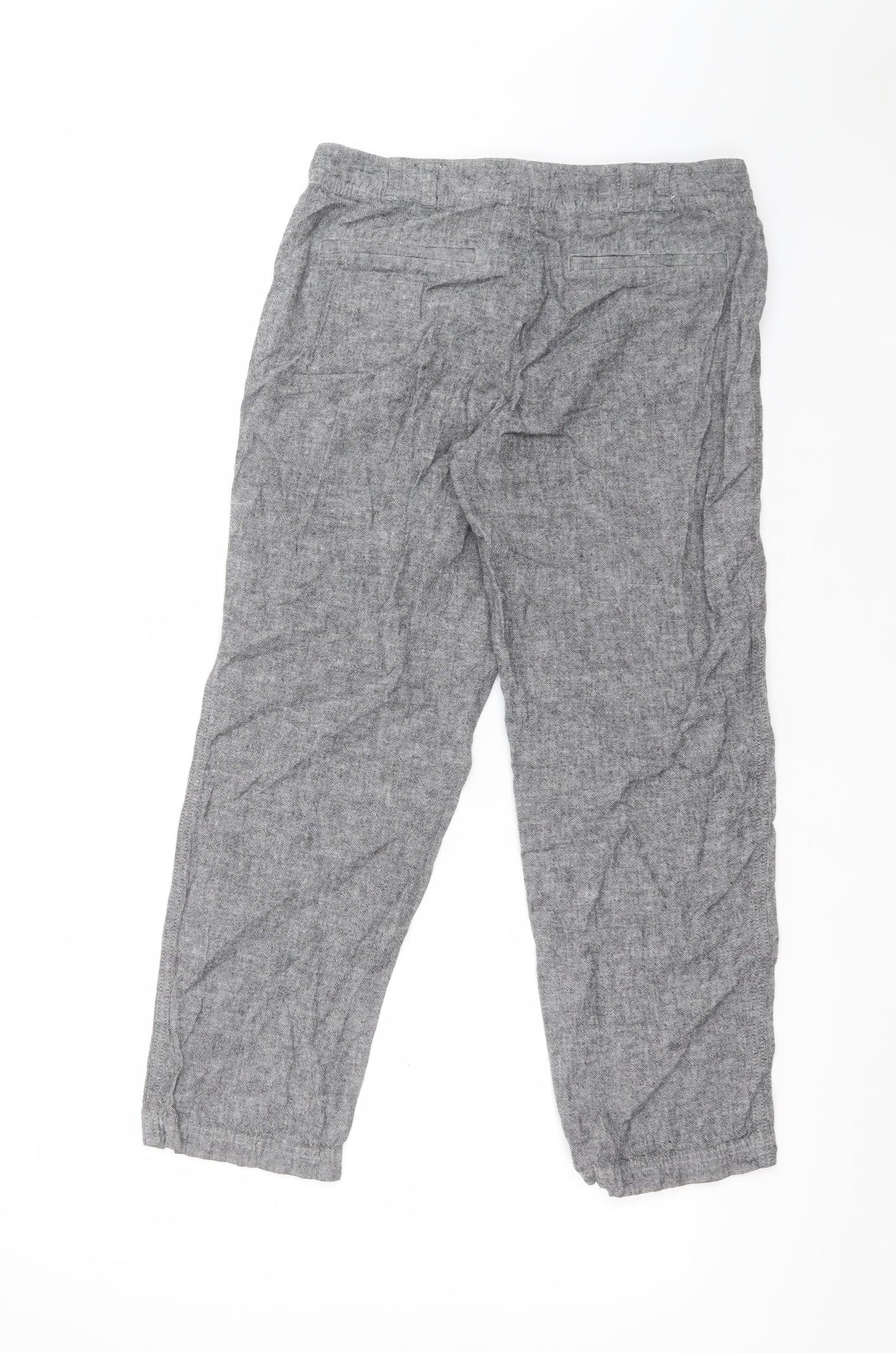 F&F Womens Grey  Linen Trousers  Size 10 L27 in Regular