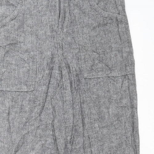 F&F Womens Grey  Linen Trousers  Size 10 L27 in Regular