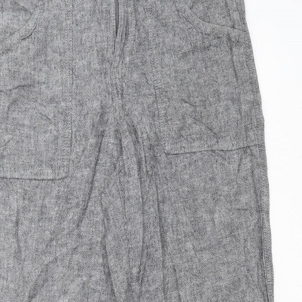 F&F Womens Grey  Linen Trousers  Size 10 L27 in Regular