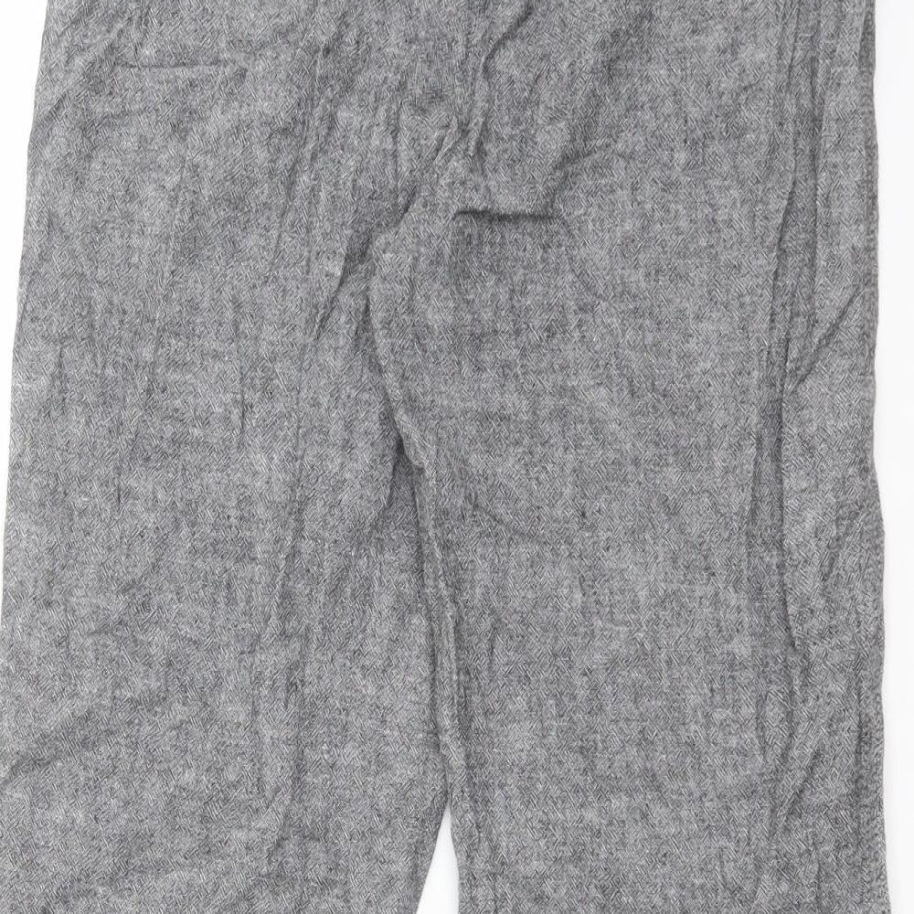 F&F Womens Grey  Linen Trousers  Size 10 L27 in Regular
