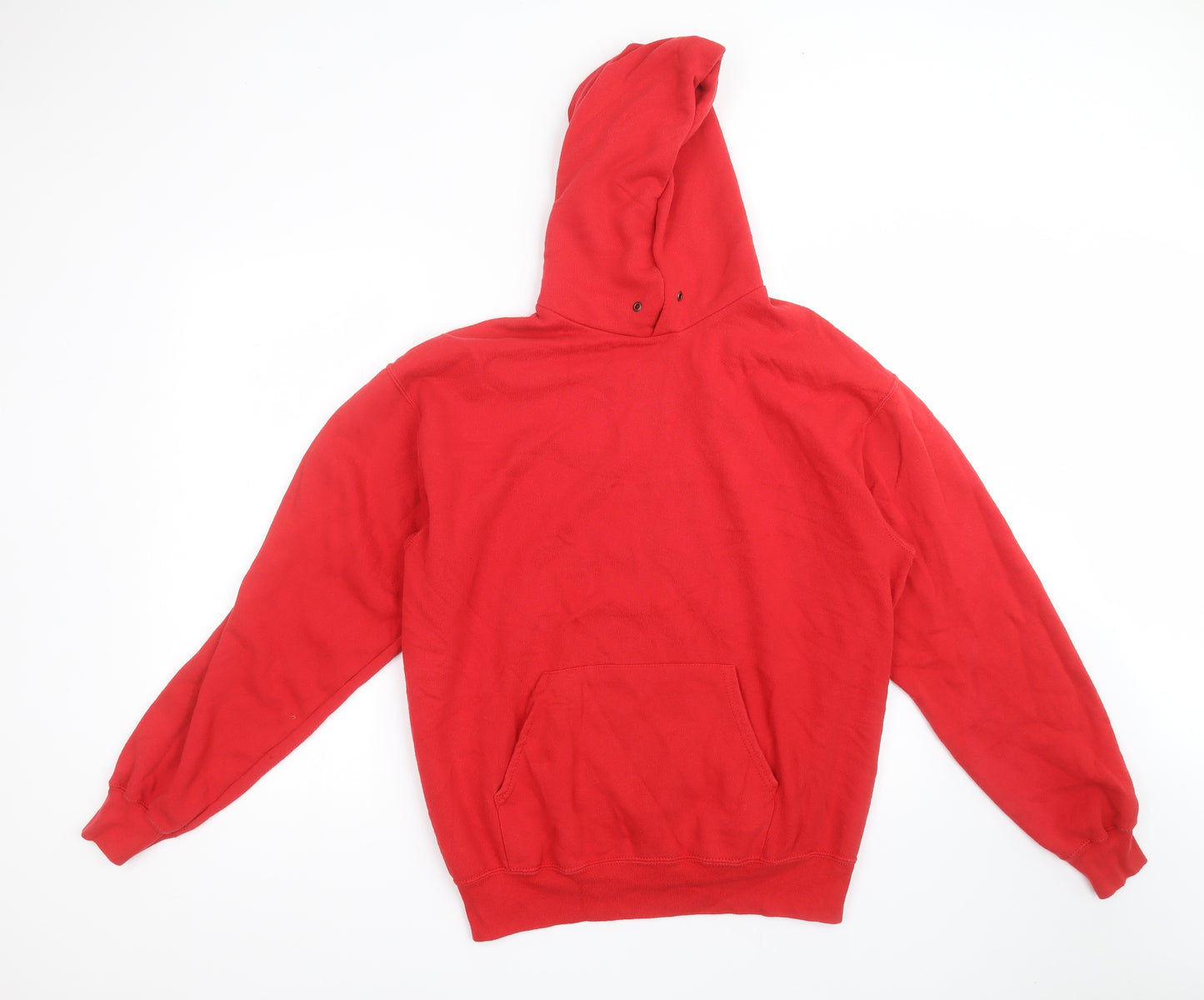 Fruit of the Loom Mens Red  Cotton Pullover Hoodie Size L