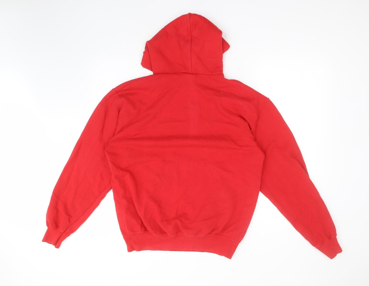 Fruit of the Loom Mens Red  Cotton Pullover Hoodie Size L