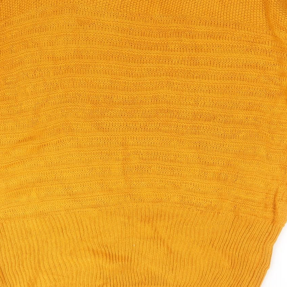 Yours Womens Yellow V-Neck  Acrylic Pullover Jumper Size 20