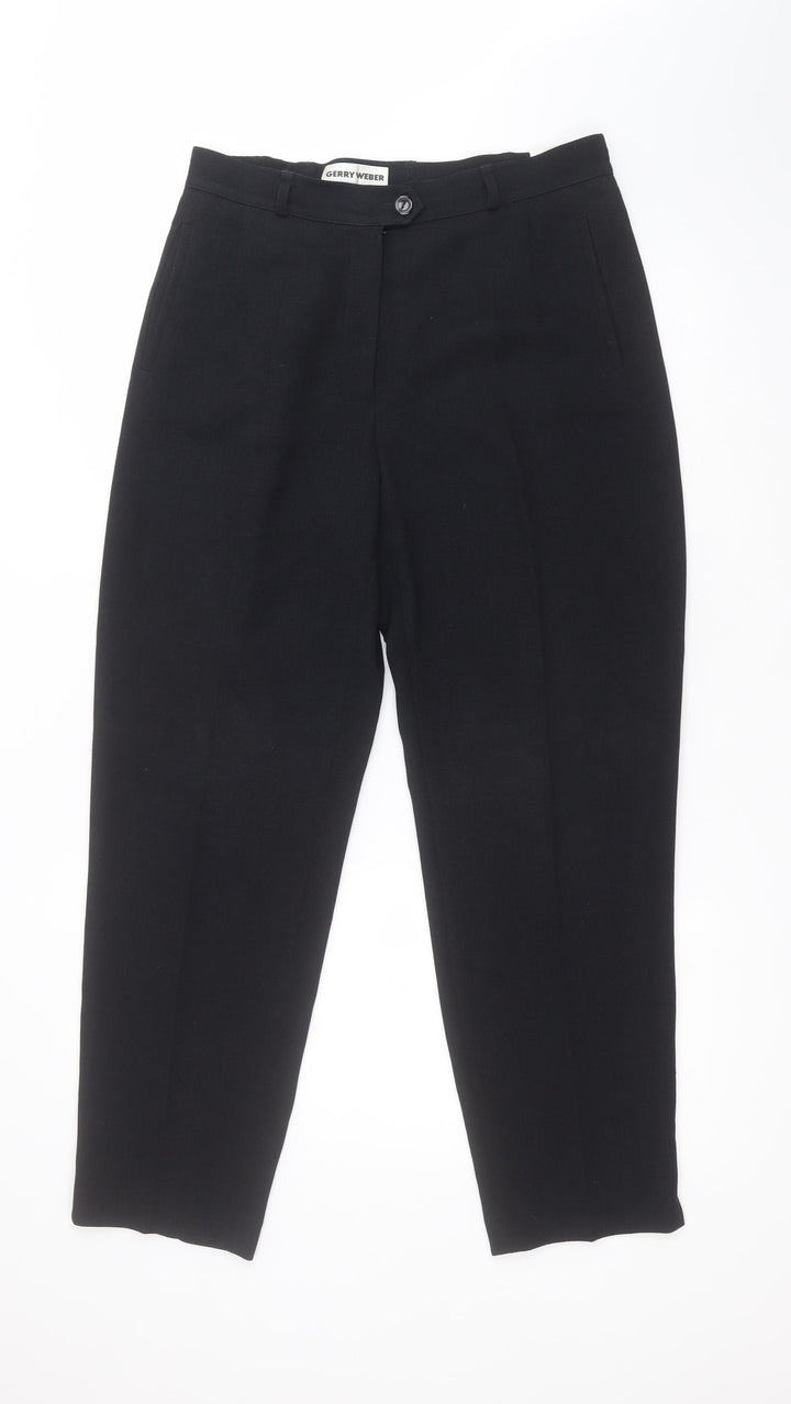Gerry Weber Womens Black Polyester Trousers Size 14 L28 in Regular