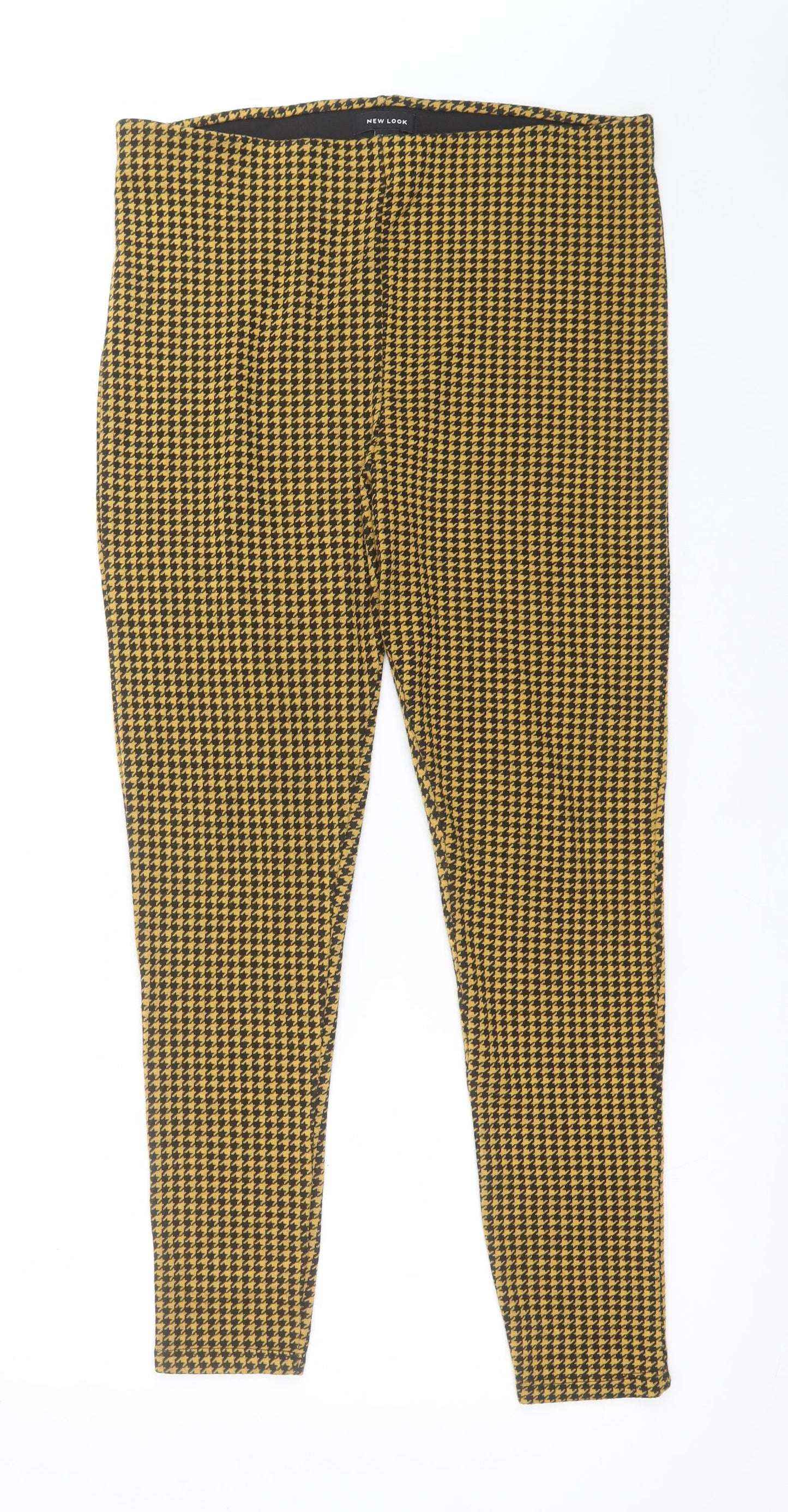 New Look Womens Multicoloured Houndstooth Polyester  Leggings Size 16 L29 in