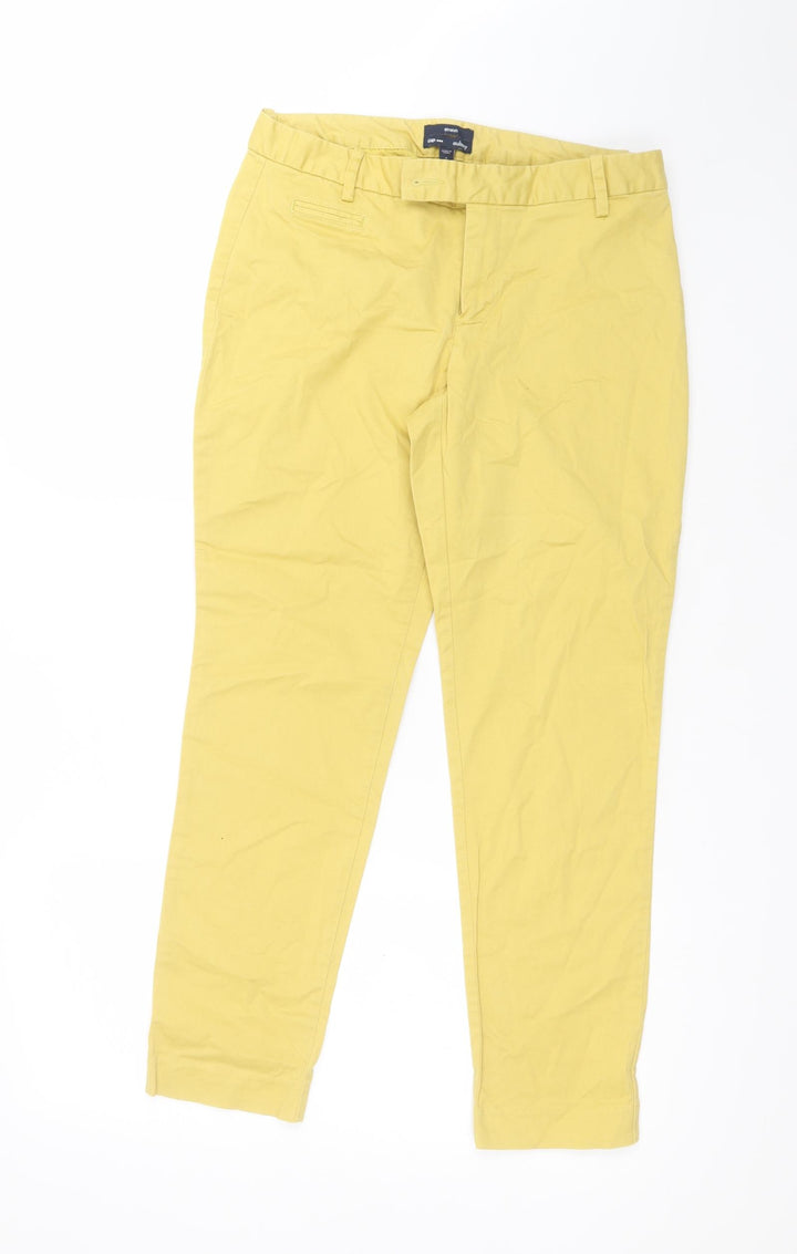 Gap Womens Yellow  Cotton Chino Trousers Size 6 L26 in Regular
