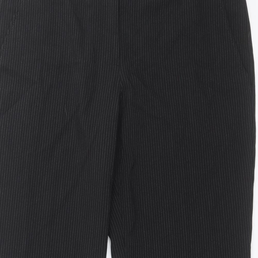 New Look Womens Black Striped Polyester Dress Pants Trousers Size 14 L30 in Regular