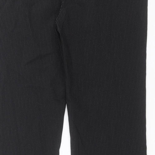 New Look Womens Black Striped Polyester Dress Pants Trousers Size 14 L30 in Regular