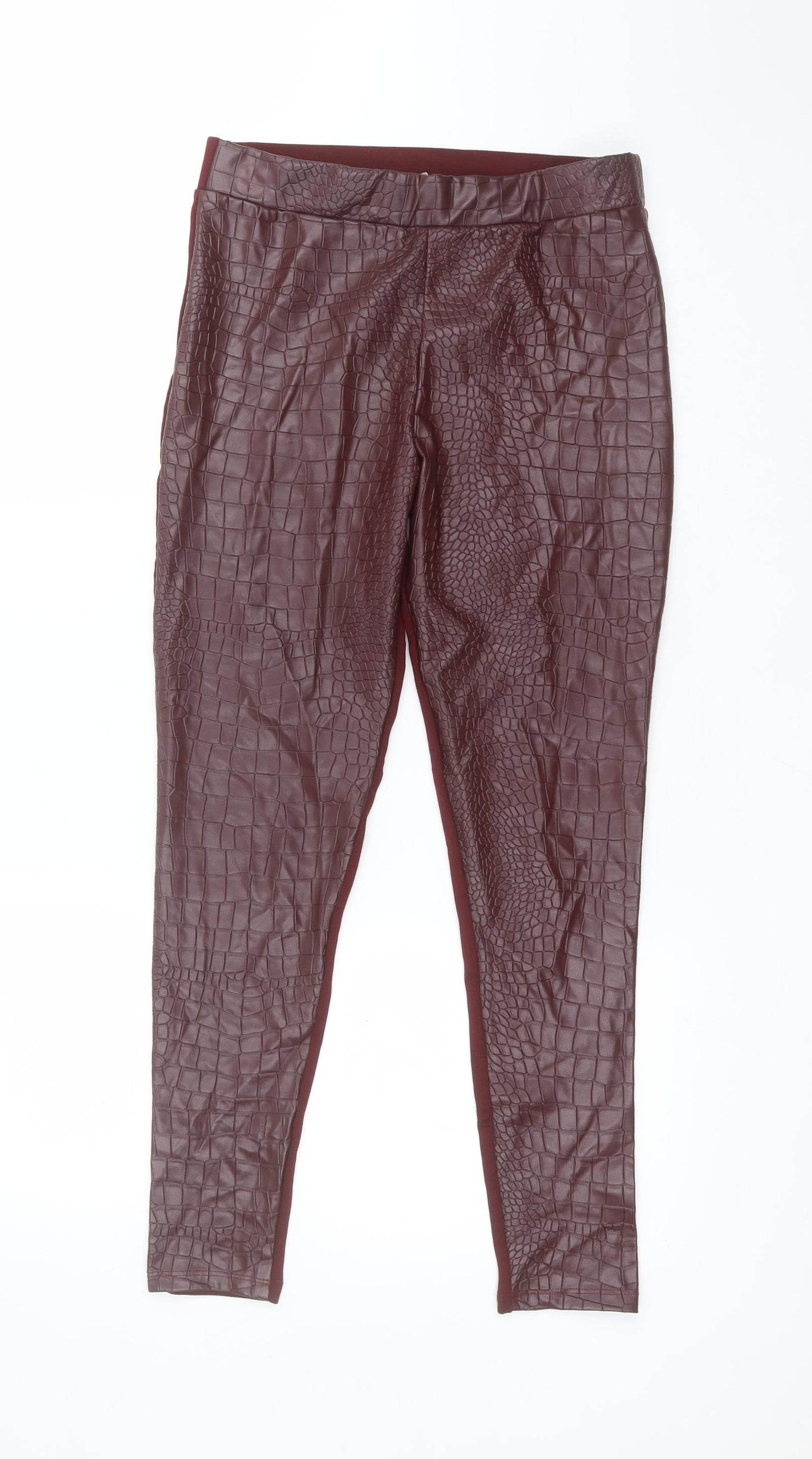 Principles Womens Red Animal Print Polyester  Leggings Size 12 L26 in