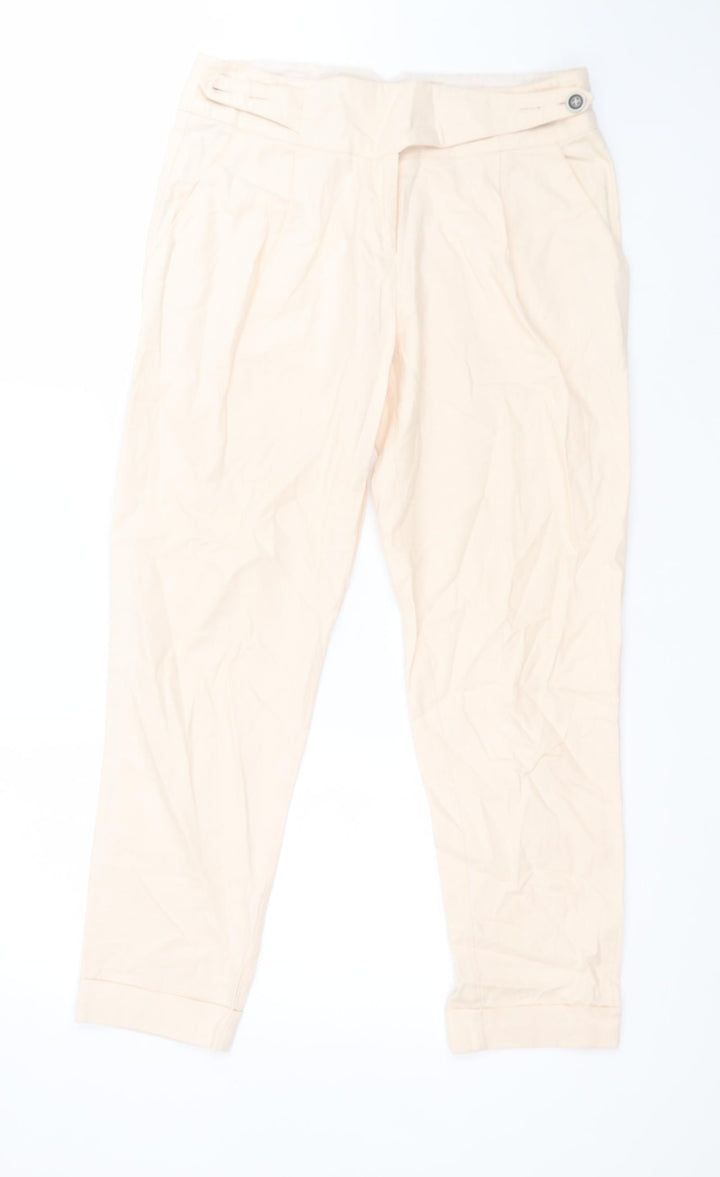 Topshop Womens Pink Cotton Carrot Trousers Size 10 L27 in Regular