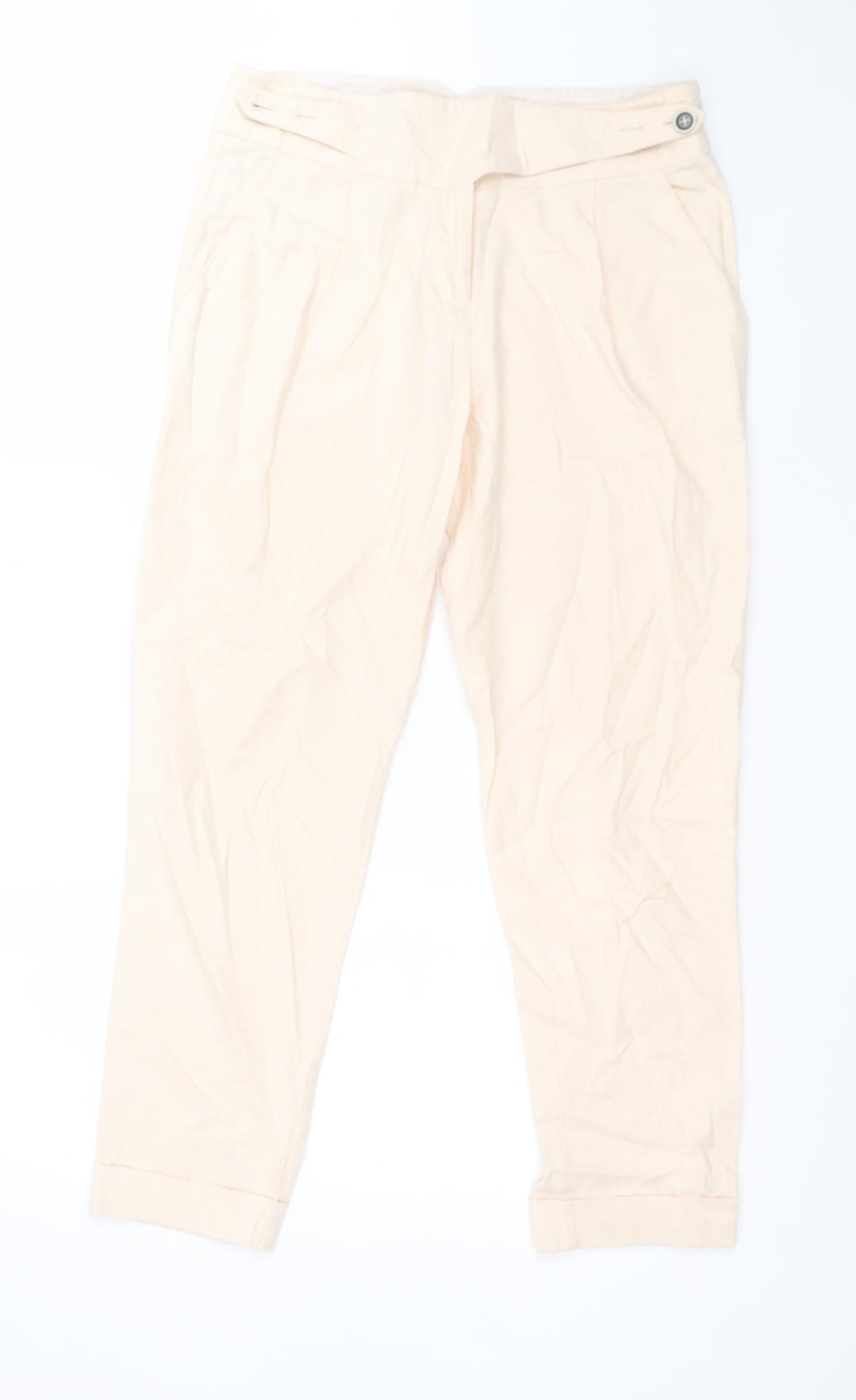 Topshop Womens Pink  Cotton Carrot Trousers Size 10 L27 in Regular
