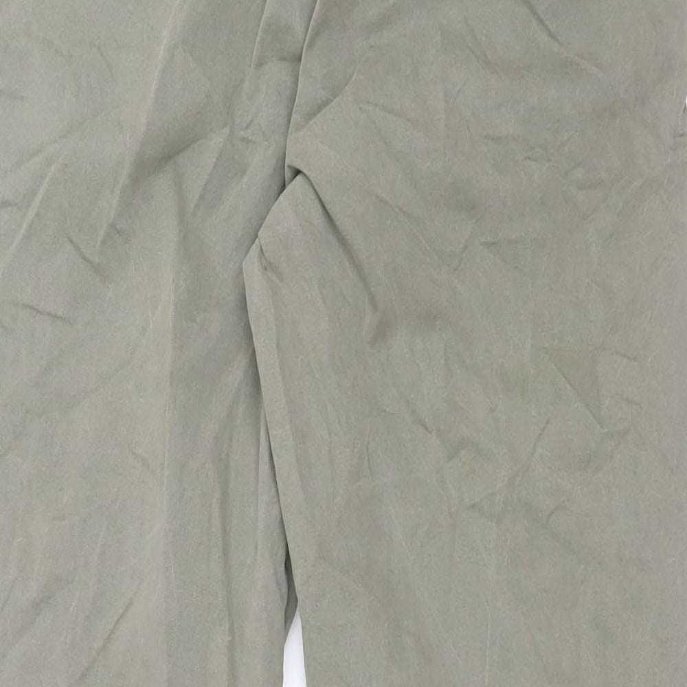 M&S Womens Green  Cotton Carrot Trousers Size 10 L26 in Regular