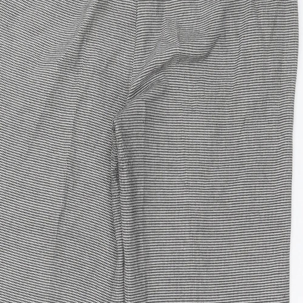 M&S Womens Multicoloured Houndstooth Polyester Carrot Trousers Size 14 L29 in Regular