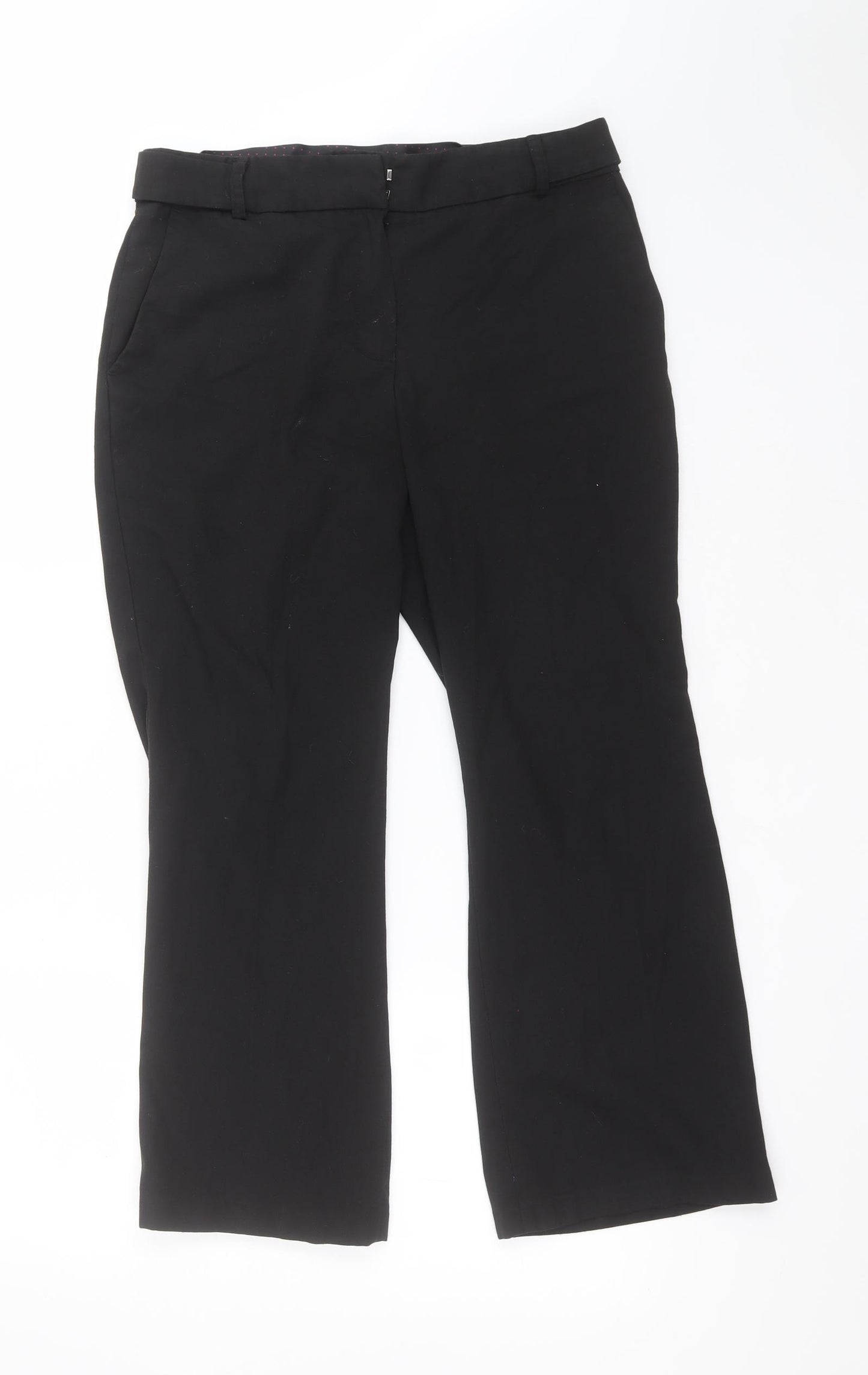 NEXT Womens Black  Polyester Carrot Trousers Size 12 L26 in Regular