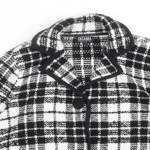 CASAMIA Womens Multicoloured Check Acrylic Jacket Suit Jacket Size M