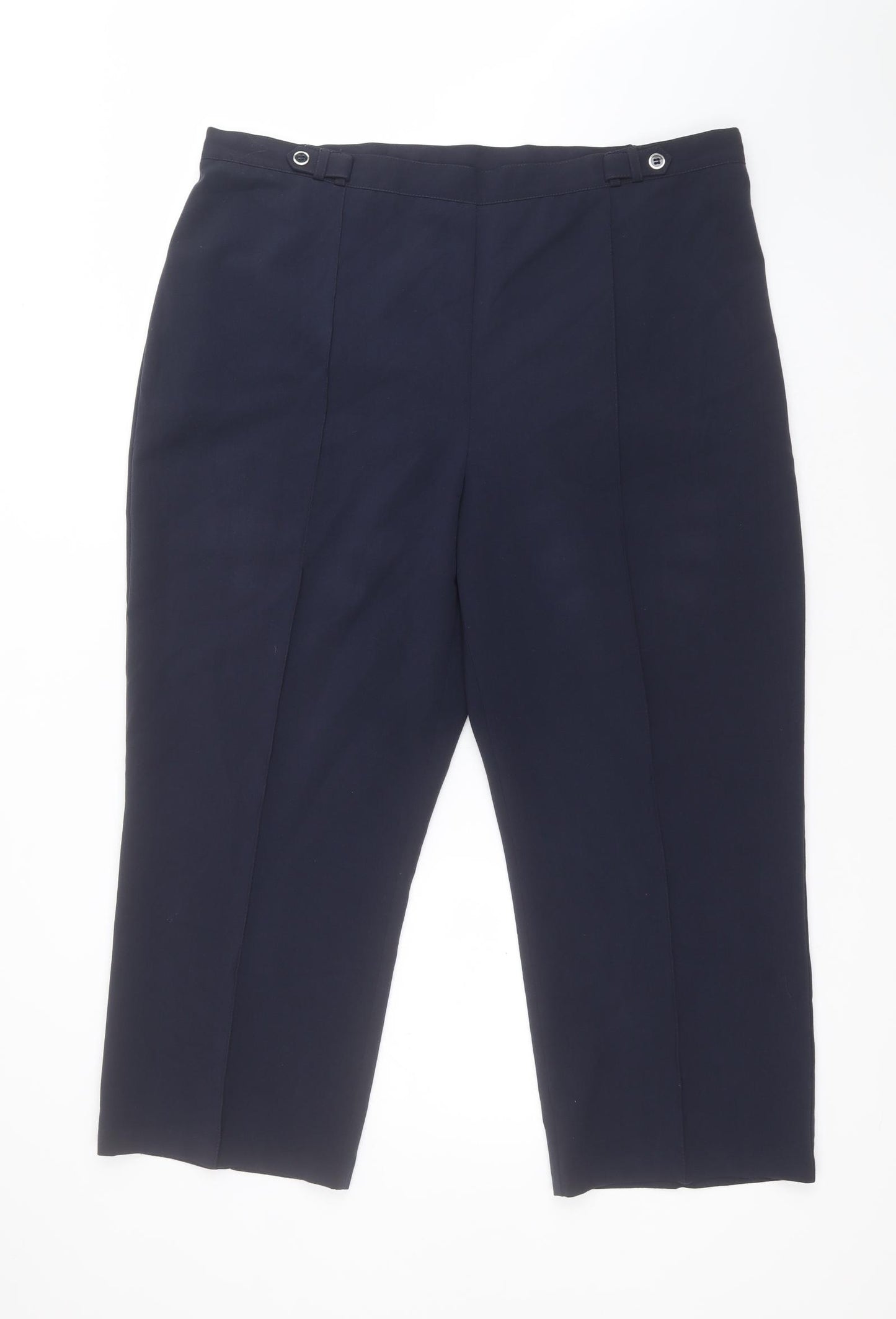 BM Womens Blue  Polyester Trousers  Size 22 L25 in Regular