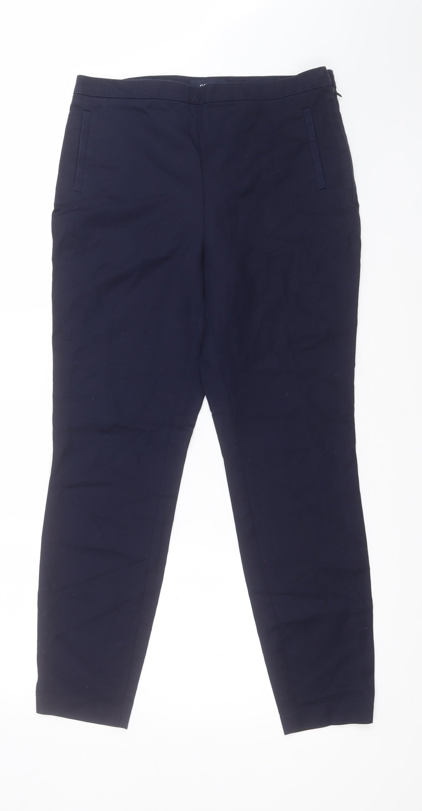 NEXT Womens Blue  Cotton Carrot Trousers Size 12 L28 in Regular