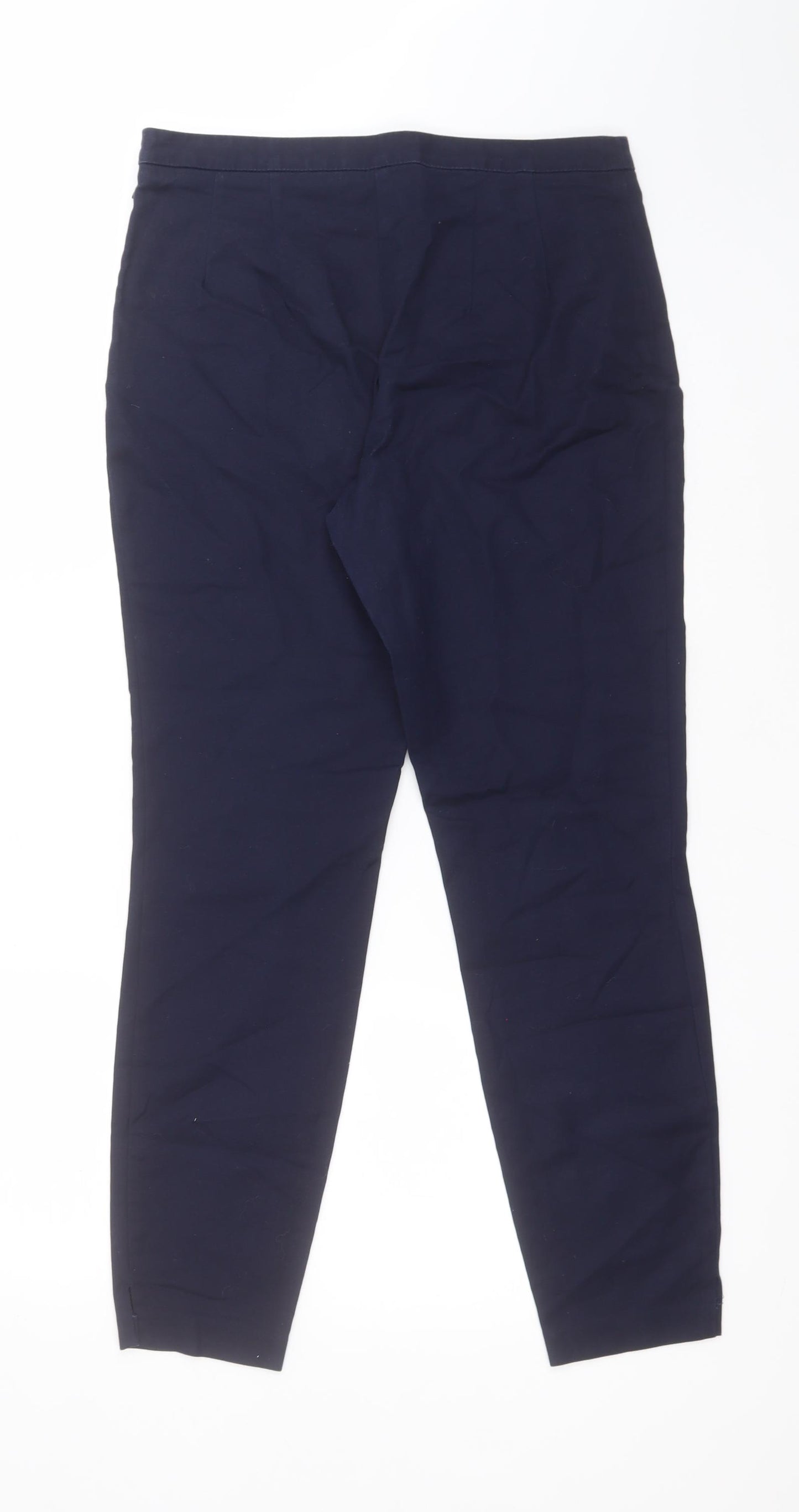NEXT Womens Blue  Cotton Carrot Trousers Size 12 L28 in Regular