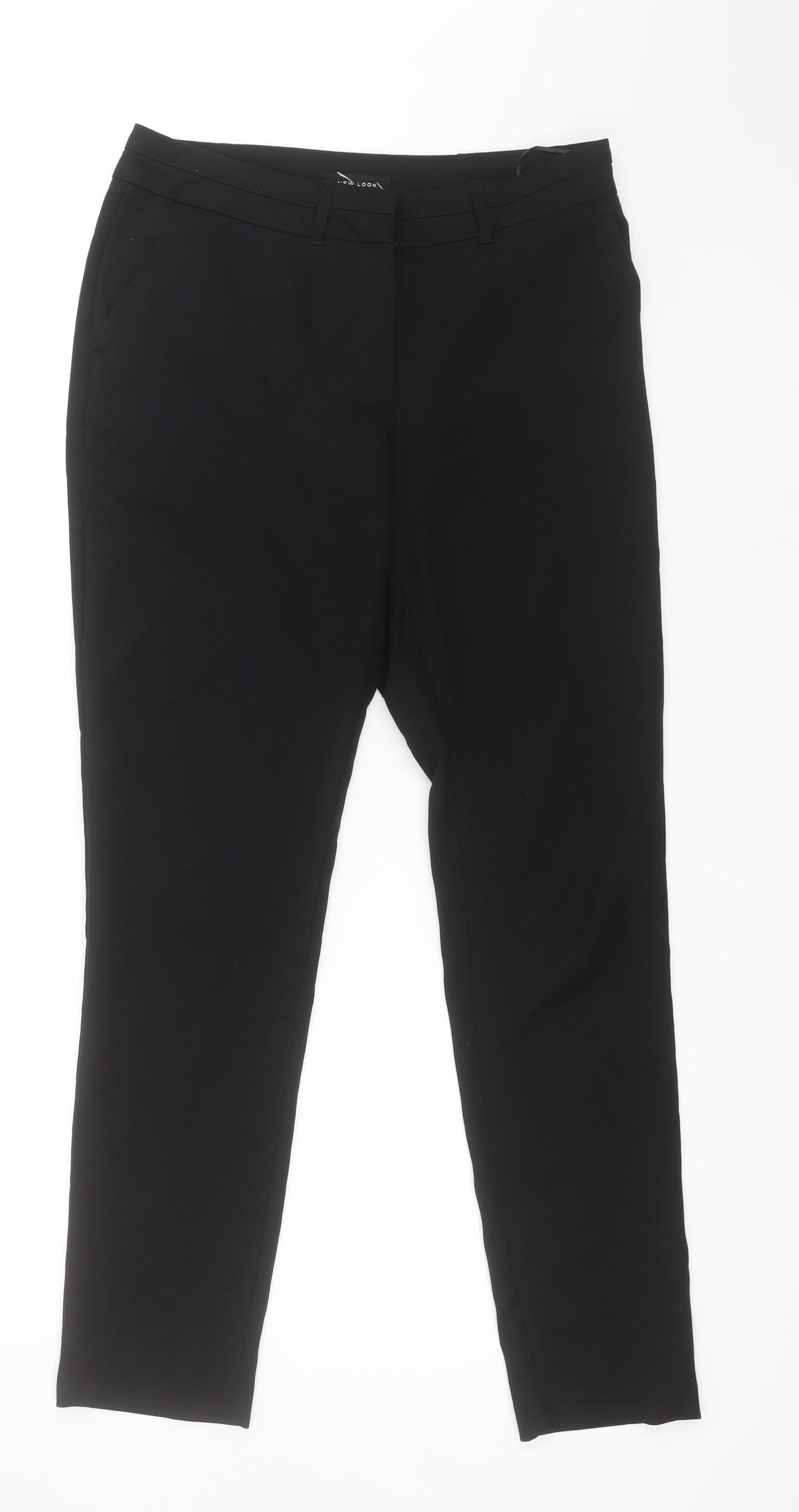 New Look Womens Black  Polyester Carrot Trousers Size 10 L29 in Regular
