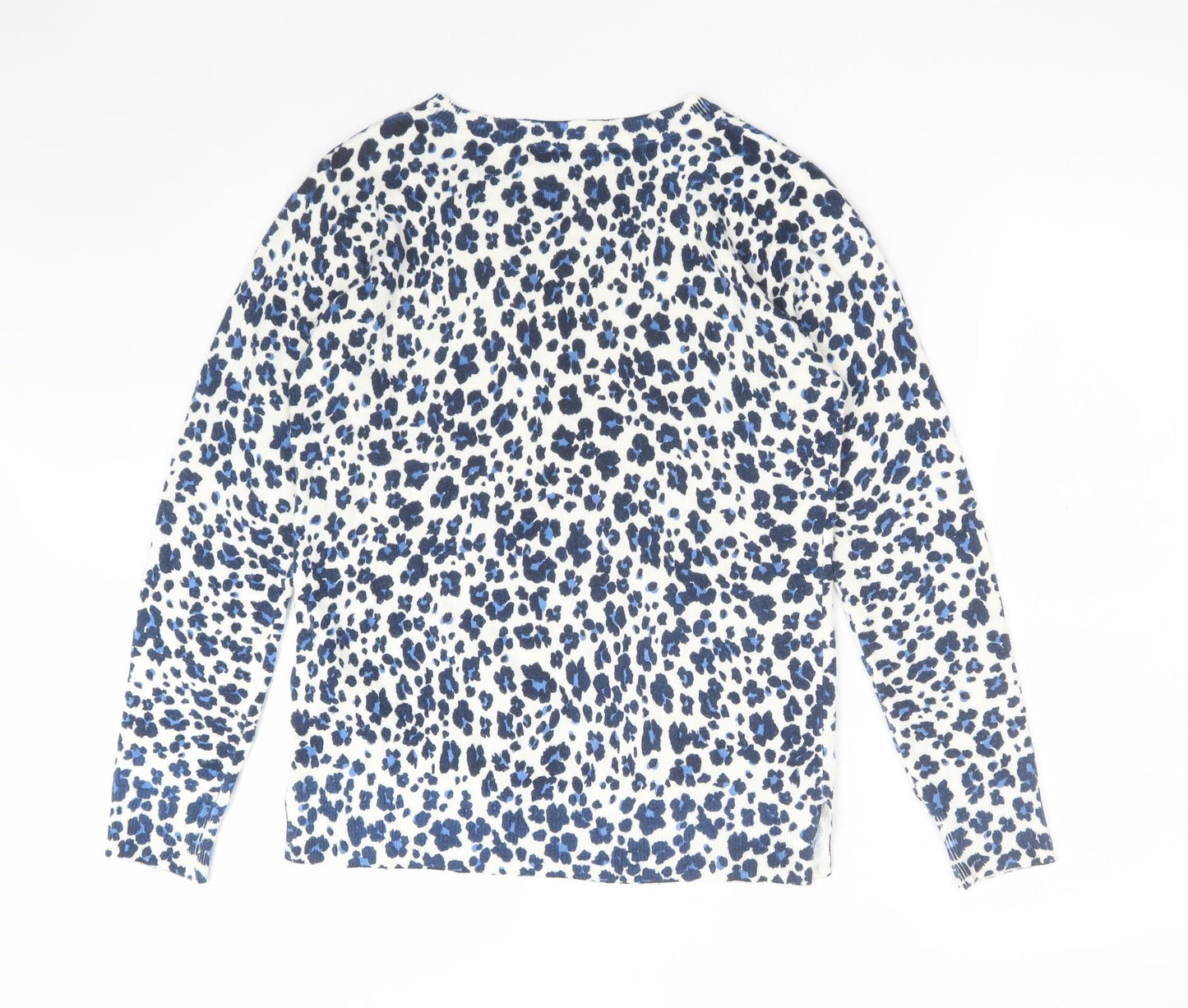 M&S Womens Multicoloured Animal Print Acrylic Basic T-Shirt Size 10 Round Neck