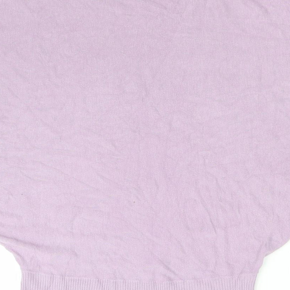 Amisu Womens Purple   Basic T-Shirt Size S Round Neck