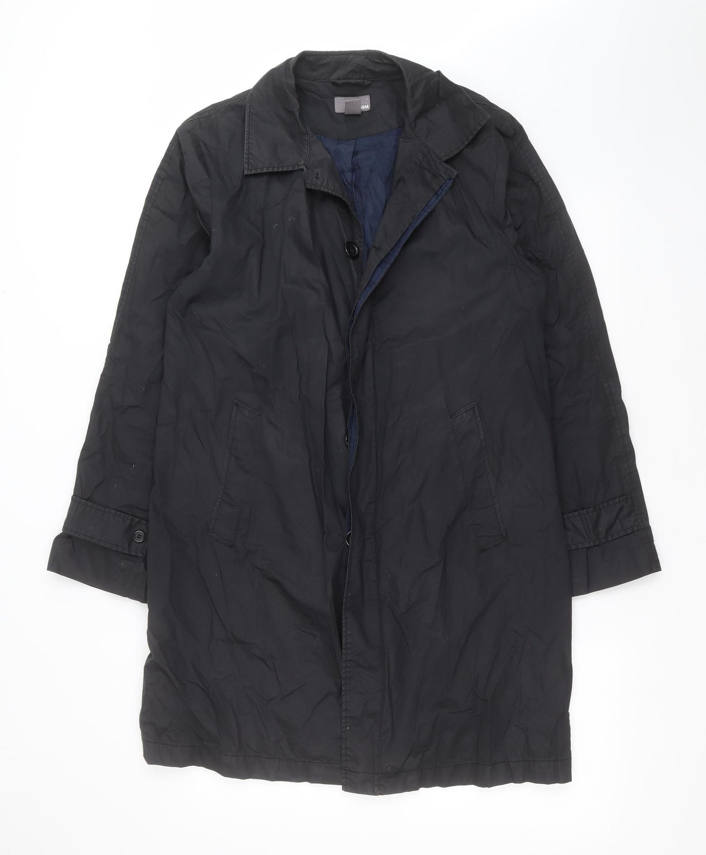 H&M Womens Black   Trench Coat Coat Size 18