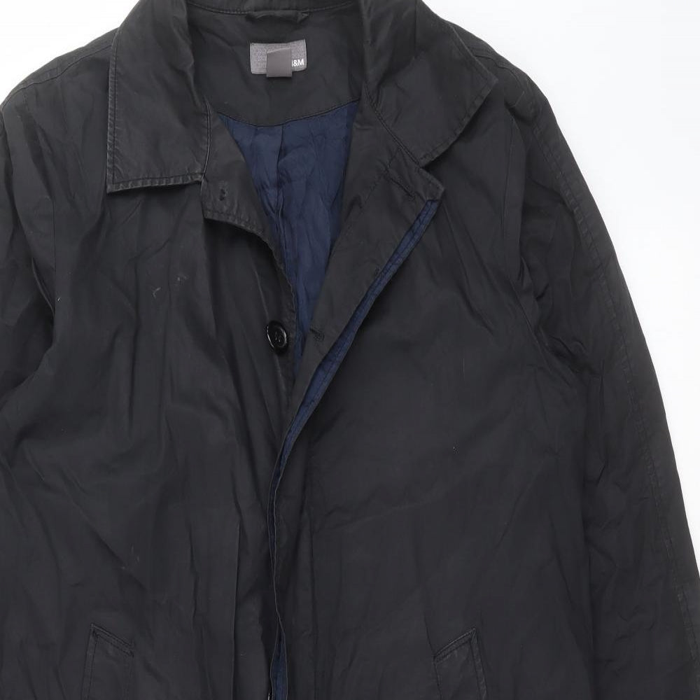 H&M Womens Black   Trench Coat Coat Size 18