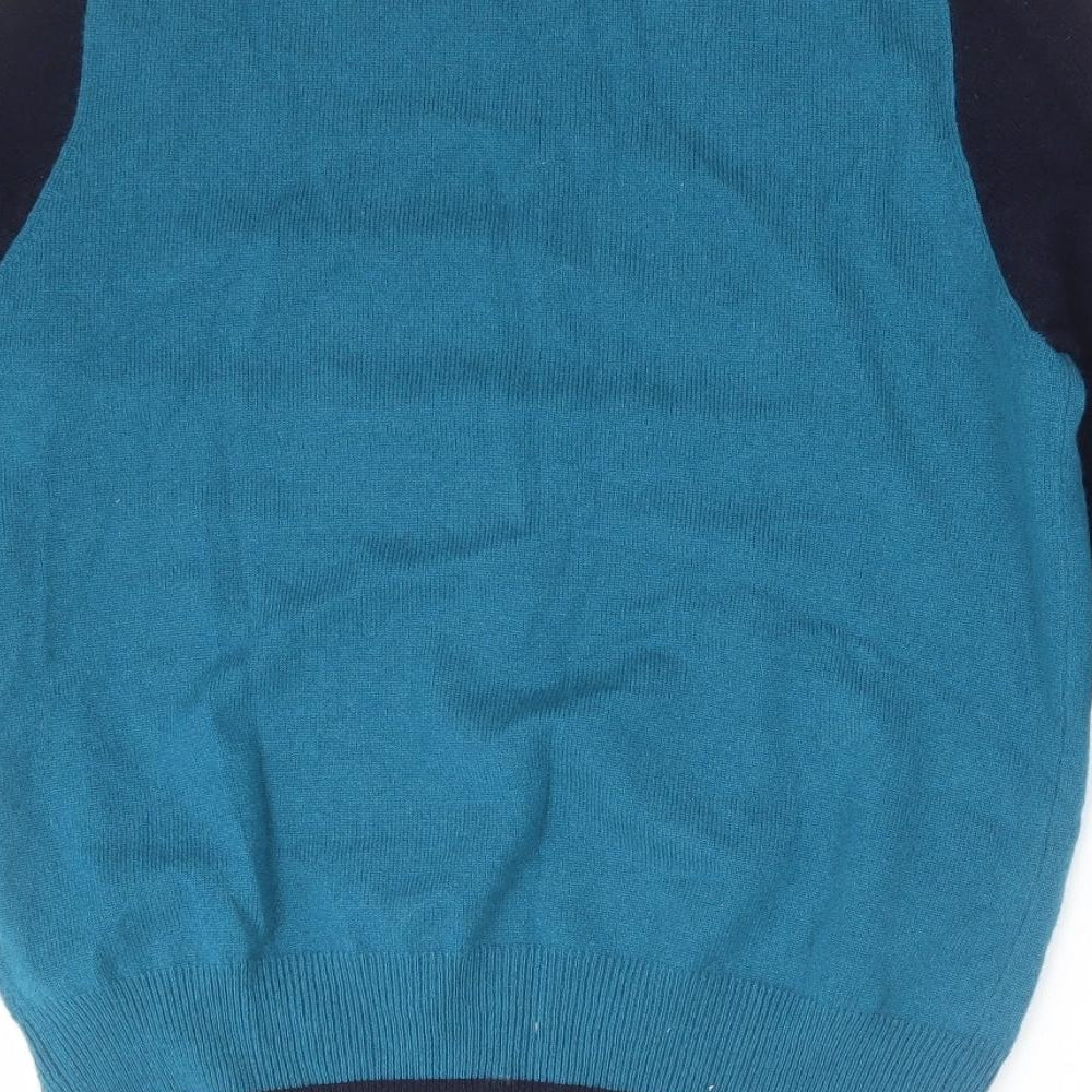 M&S Womens Blue  Cashmere Basic T-Shirt Size 10 Round Neck