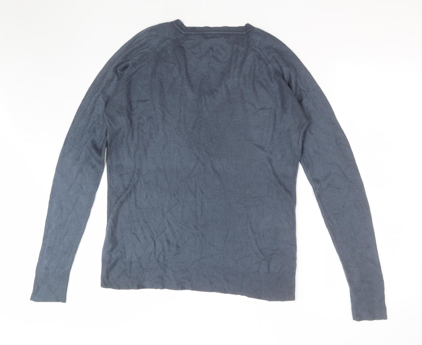 Atmosphere Womens Blue  Acrylic Basic T-Shirt Size 12 V-Neck