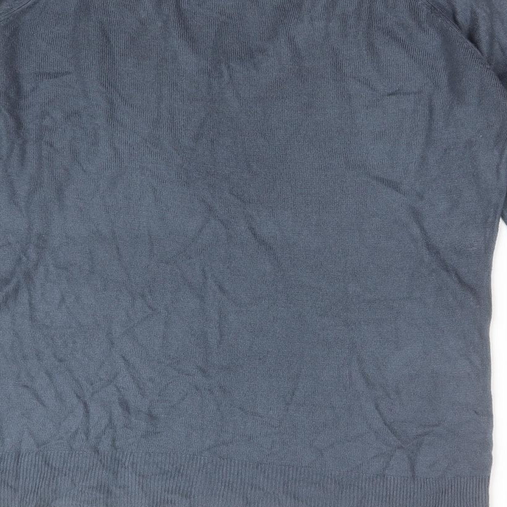 Atmosphere Womens Blue  Acrylic Basic T-Shirt Size 12 V-Neck