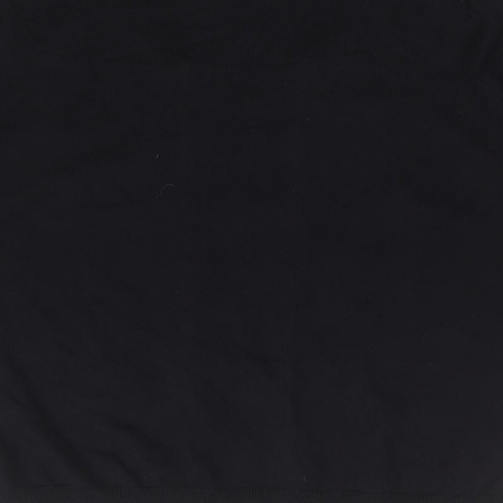 M&Co Womens Black Striped Viscose Basic T-Shirt Size 20 Scoop Neck