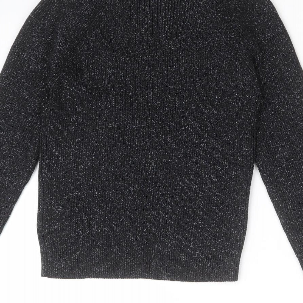 Primark Womens Black  Polyester Basic T-Shirt Size S Scoop Neck