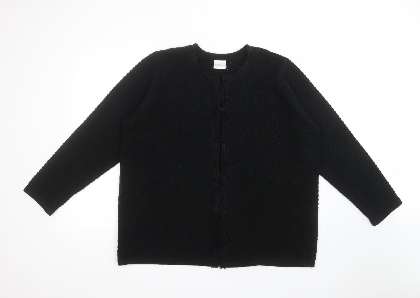 Wardrobe Womens Black Round Neck  Acrylic Cardigan Jumper Size 22