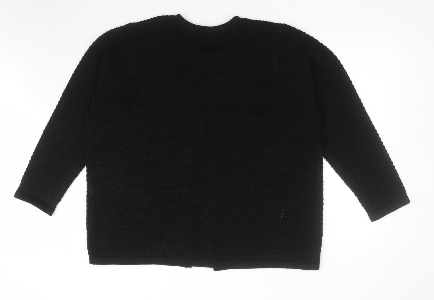 Wardrobe Womens Black Round Neck  Acrylic Cardigan Jumper Size 22