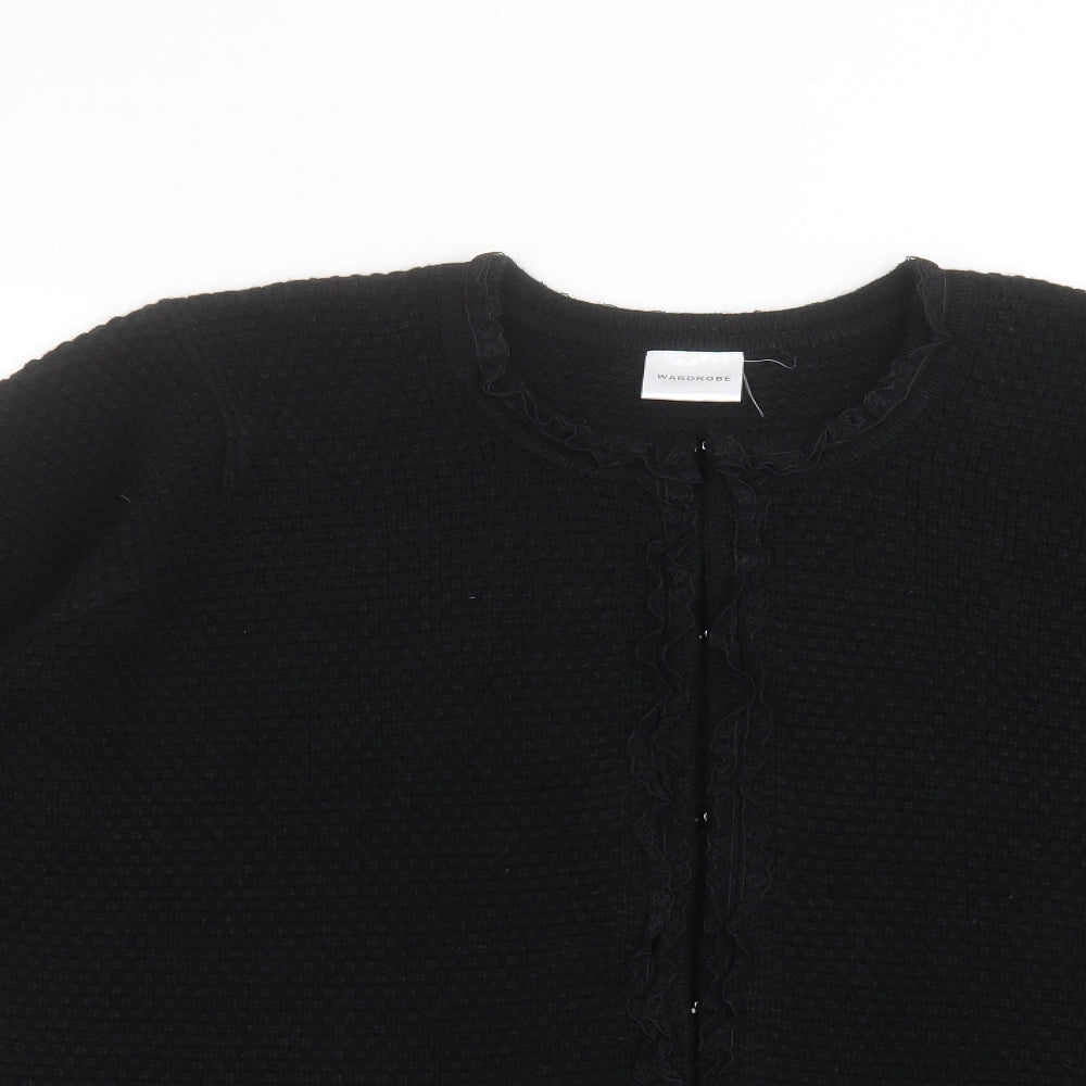 Wardrobe Womens Black Round Neck  Acrylic Cardigan Jumper Size 22