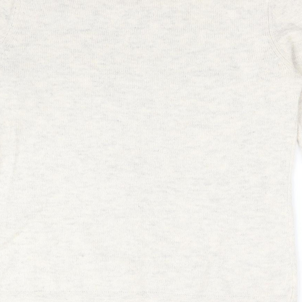 CC Womens Beige  Acrylic Basic T-Shirt Size M Round Neck