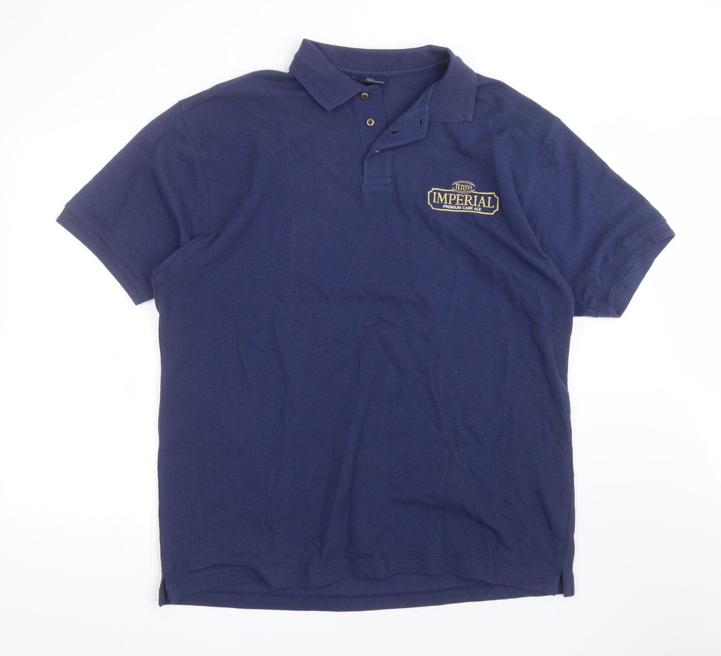 TETLEY'S IMPERIAL Mens Blue  Cotton  Polo Size XL Collared