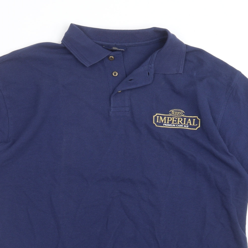 TETLEY'S IMPERIAL Mens Blue  Cotton  Polo Size XL Collared